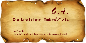 Oestreicher Ambrózia névjegykártya